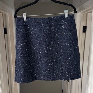 LOFT Midnight Blue Tweed Mini Skirt